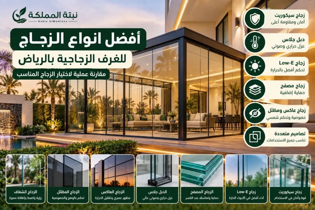 أفضل انواع الزجاج للغرف الزجاجية بالرياض